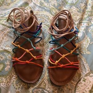 Rainbow strapy sandals